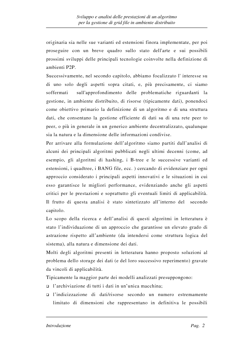 Anteprima della tesi: Sviluppo e analisi delle prestazioni di un algoritmo per la gestione di grid file distribuiti, Pagina 2