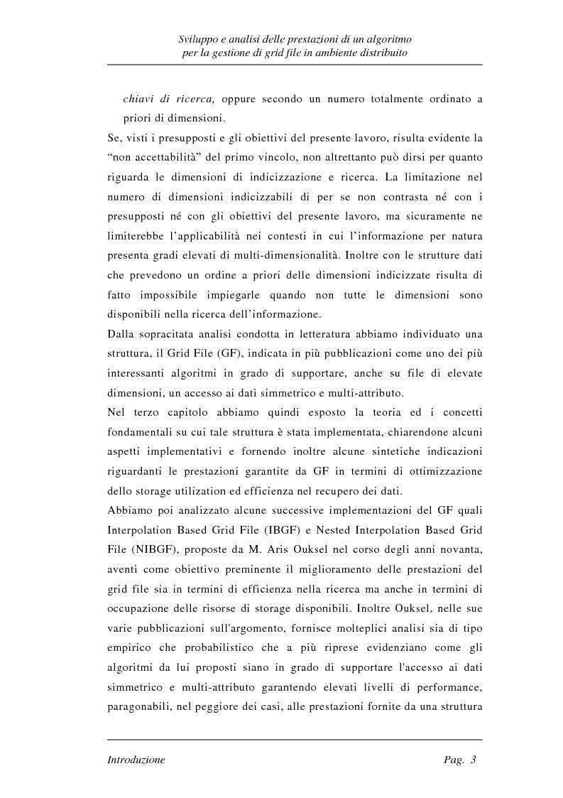 Anteprima della tesi: Sviluppo e analisi delle prestazioni di un algoritmo per la gestione di grid file distribuiti, Pagina 3