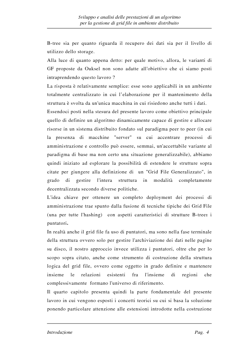 Anteprima della tesi: Sviluppo e analisi delle prestazioni di un algoritmo per la gestione di grid file distribuiti, Pagina 4