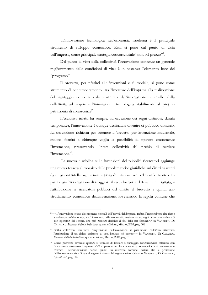 Anteprima della tesi: La nuova disciplina delle invenzioni dei pubblici ricercatori, Pagina 4