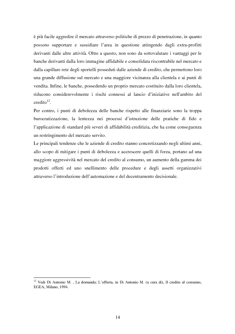 Anteprima della tesi: Il settore del credito al consumo: l'esperienza del Gruppo MPS, Pagina 12