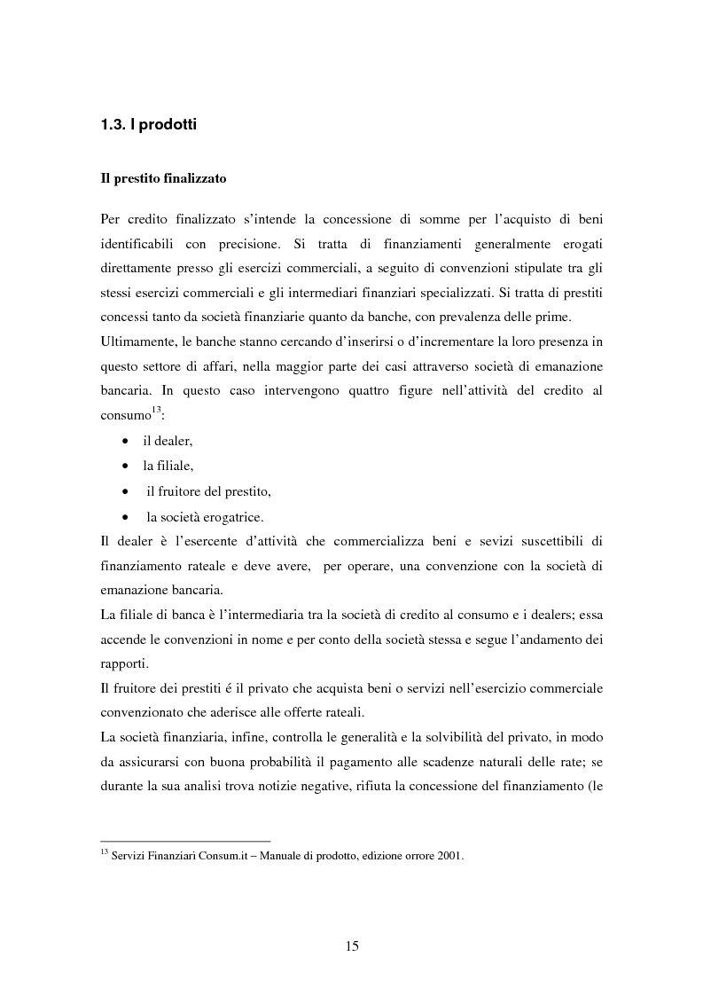 Anteprima della tesi: Il settore del credito al consumo: l'esperienza del Gruppo MPS, Pagina 13