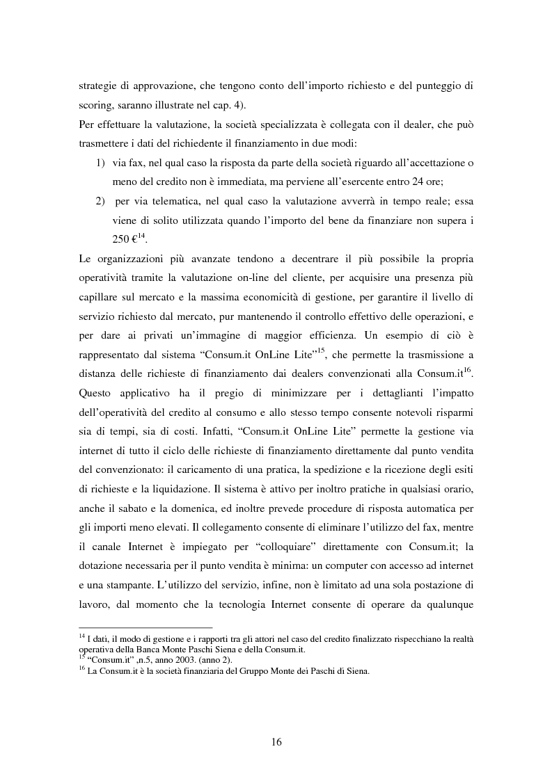 Anteprima della tesi: Il settore del credito al consumo: l'esperienza del Gruppo MPS, Pagina 14
