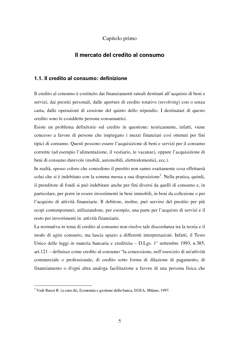 Anteprima della tesi: Il settore del credito al consumo: l'esperienza del Gruppo MPS, Pagina 3