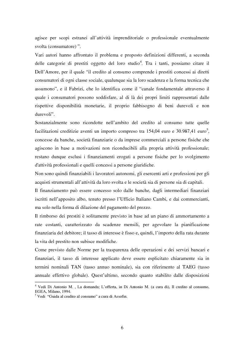 Anteprima della tesi: Il settore del credito al consumo: l'esperienza del Gruppo MPS, Pagina 4