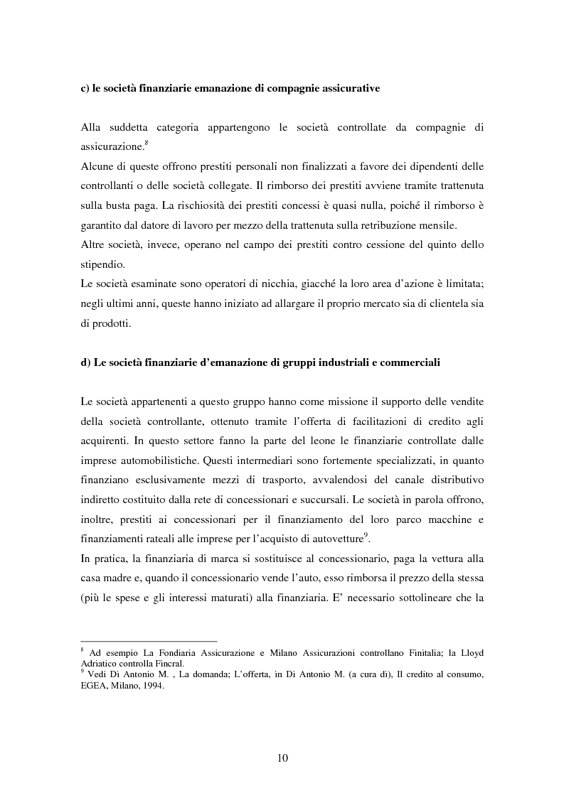 Anteprima della tesi: Il settore del credito al consumo: l'esperienza del Gruppo MPS, Pagina 8