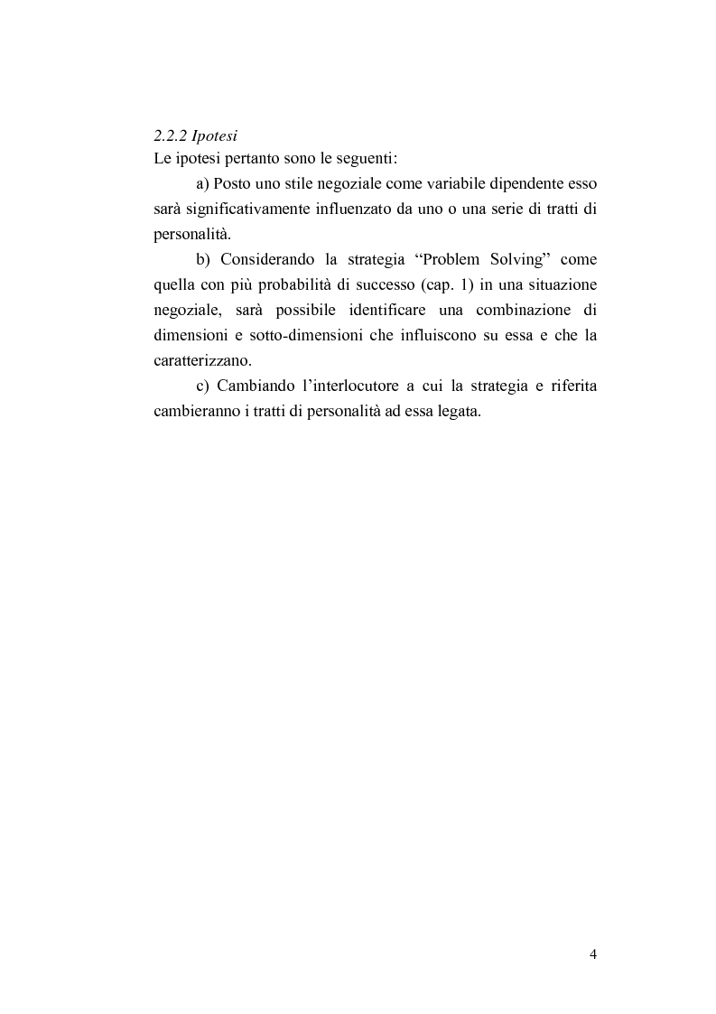 Anteprima della tesi: Personalità e strategie negoziali: una ricerca esplorativa, Pagina 4