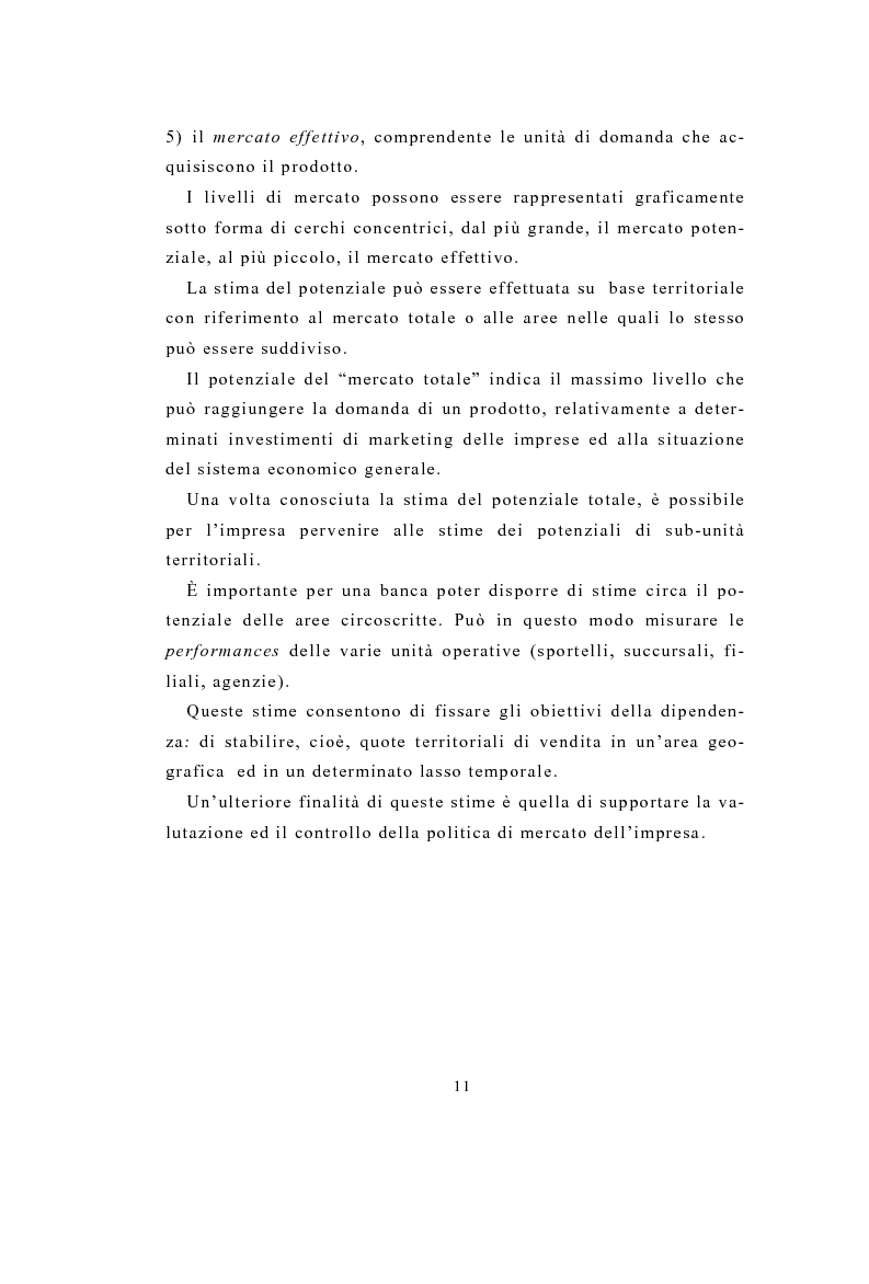 Anteprima della tesi: Definizione e stima del potenziale territoriale del mercato bancario, Pagina 9