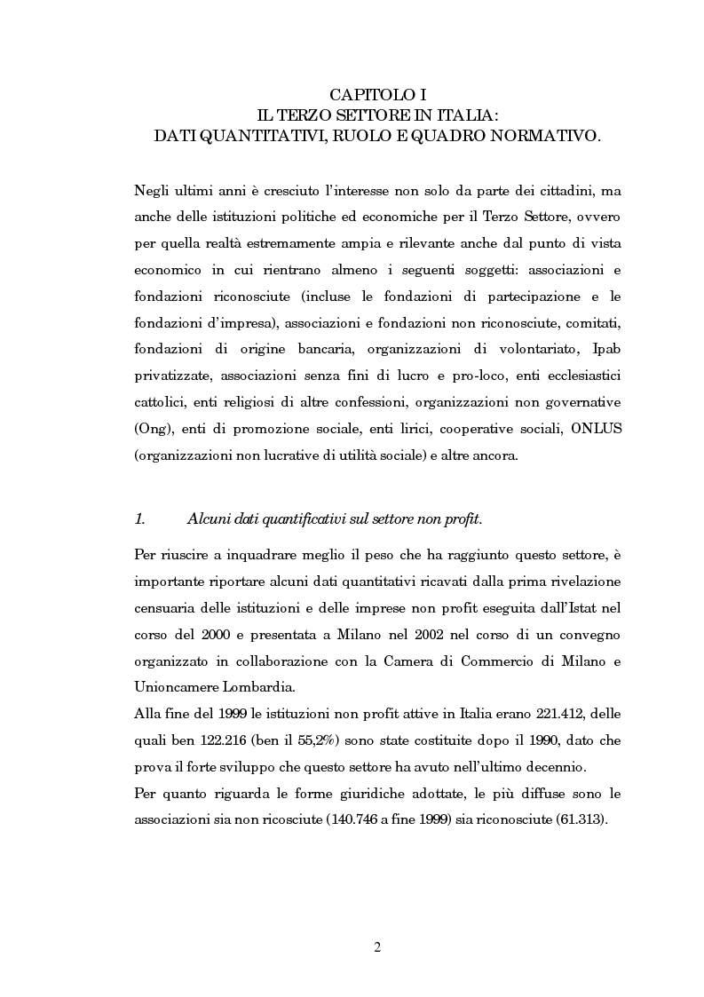 Anteprima della tesi: Quando il terzo settore non è solo Onlus: gli enti ecclesiastici, Pagina 2