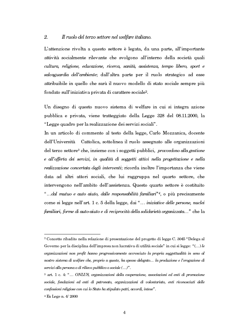 Anteprima della tesi: Quando il terzo settore non è solo Onlus: gli enti ecclesiastici, Pagina 4