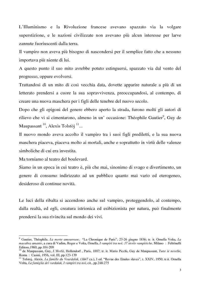 Anteprima della tesi: La figura del vampiro nel teatro tra '800 e '900, Pagina 3