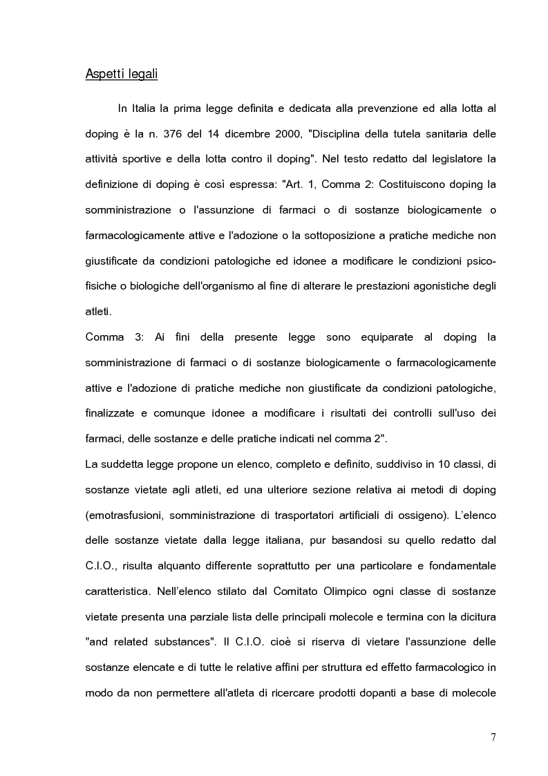 Anteprima della tesi: Nuove sostanze dopanti: effetti sull'organismo e problemi di rilevamento nei liquidi biologici, Pagina 6