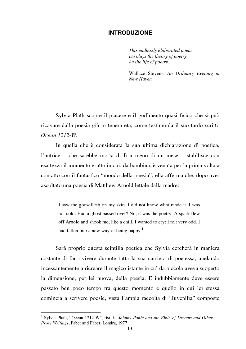 Anteprima della tesi: Sylvia Plath - Il mestiere di poetessa. Viaggio nel regno della poesia, Pagina 10