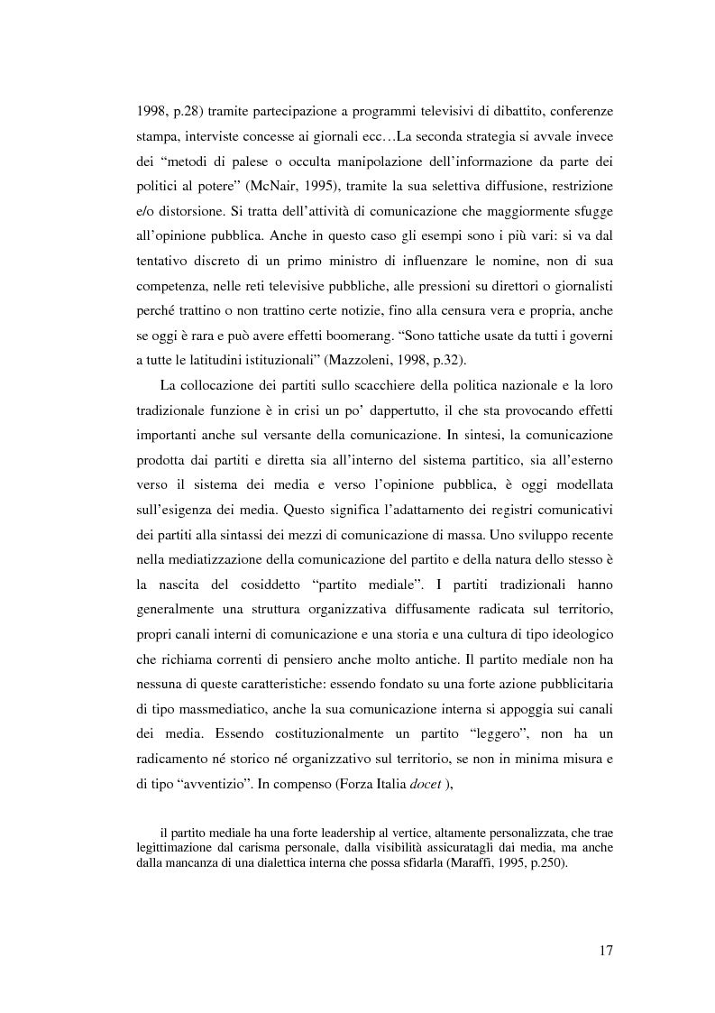 Anteprima della tesi: Comunicazione, marketing politico, elettori: le elezioni politiche del 13 Maggio 2001 in Italia, Pagina 12