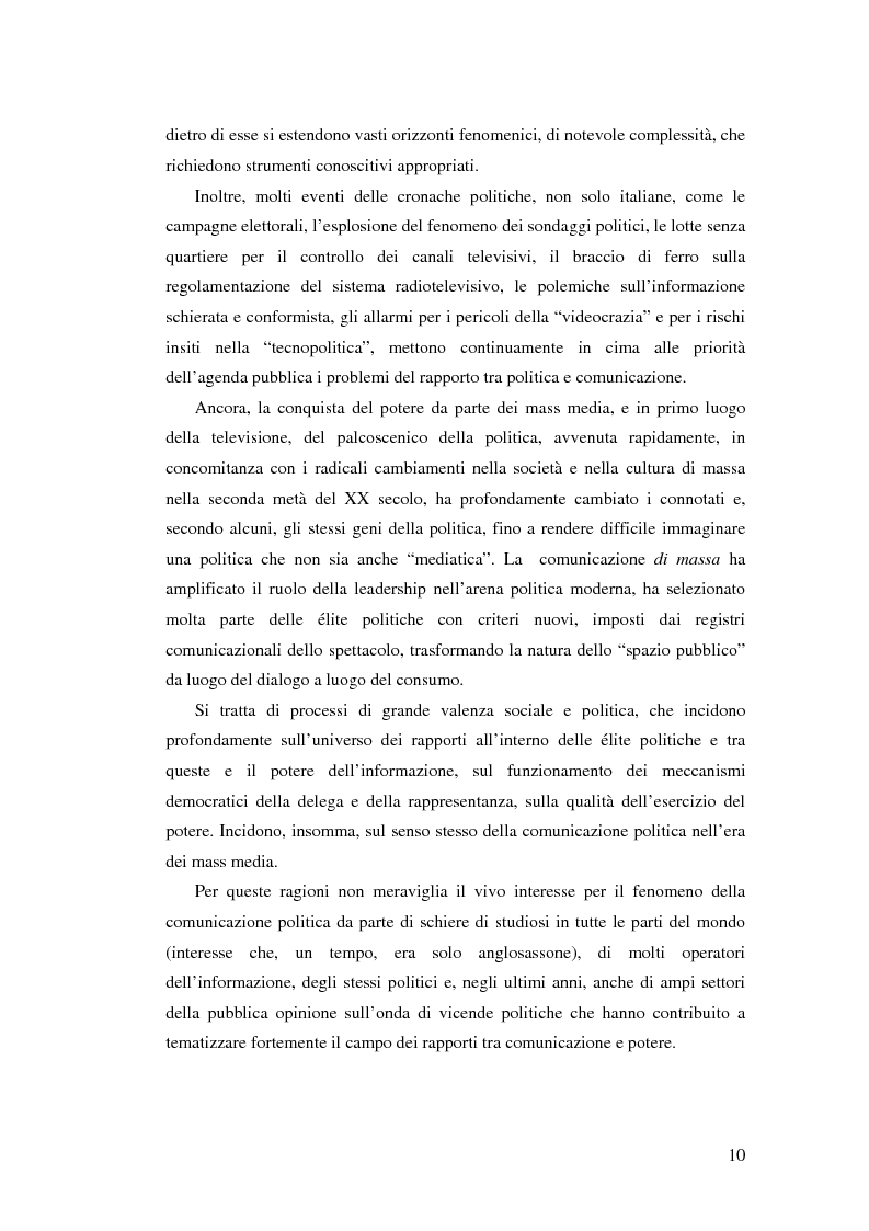 Anteprima della tesi: Comunicazione, marketing politico, elettori: le elezioni politiche del 13 Maggio 2001 in Italia, Pagina 5