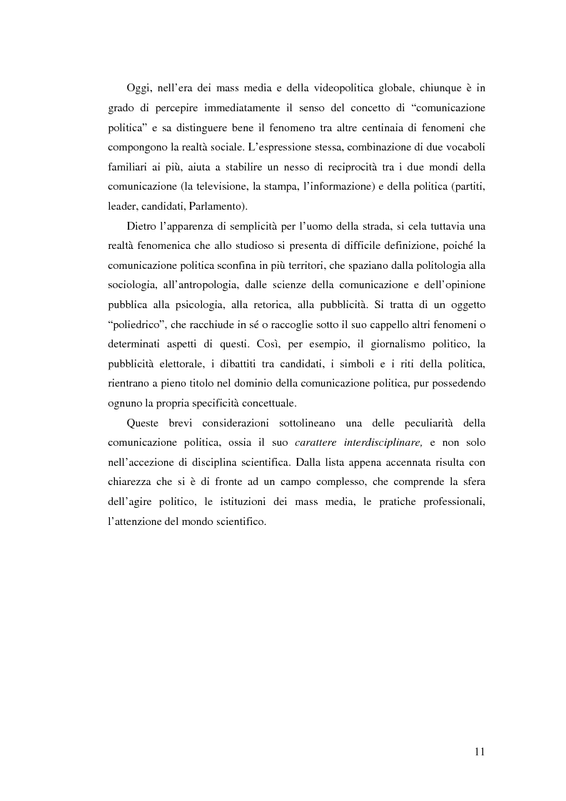 Anteprima della tesi: Comunicazione, marketing politico, elettori: le elezioni politiche del 13 Maggio 2001 in Italia, Pagina 6