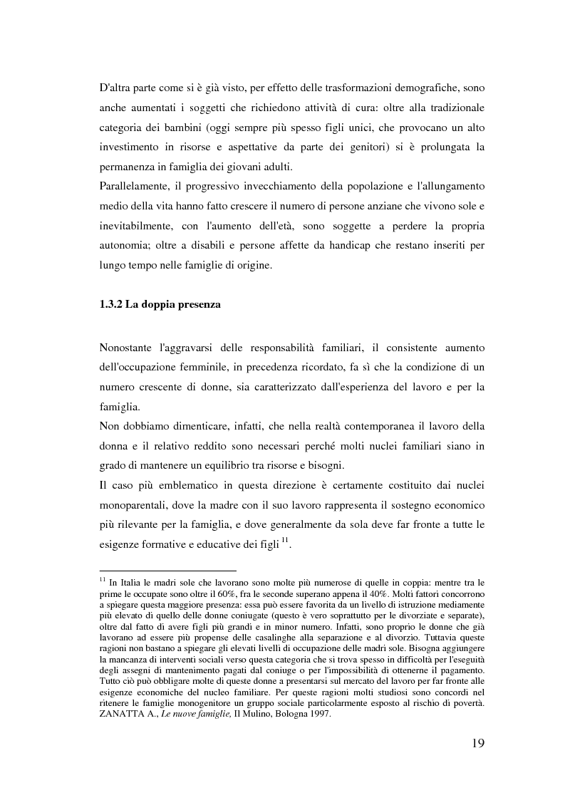 Anteprima della tesi: Donne extracomunitarie nel settore dell'assistenza domiciliare. Un progetto pilota per il loro inserimento socio-lavorativo, Pagina 15