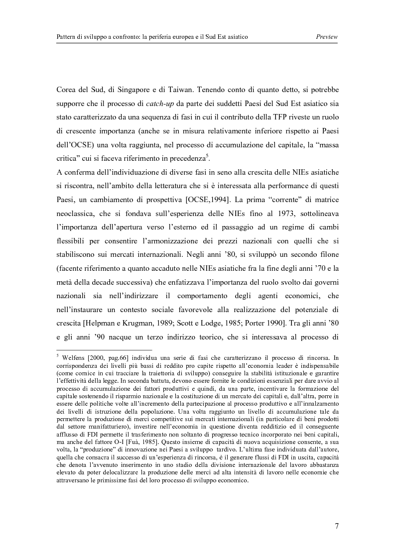 Anteprima della tesi: Pattern di sviluppo a confronto: la periferia europea e il Sud-est asiatico, Pagina 7