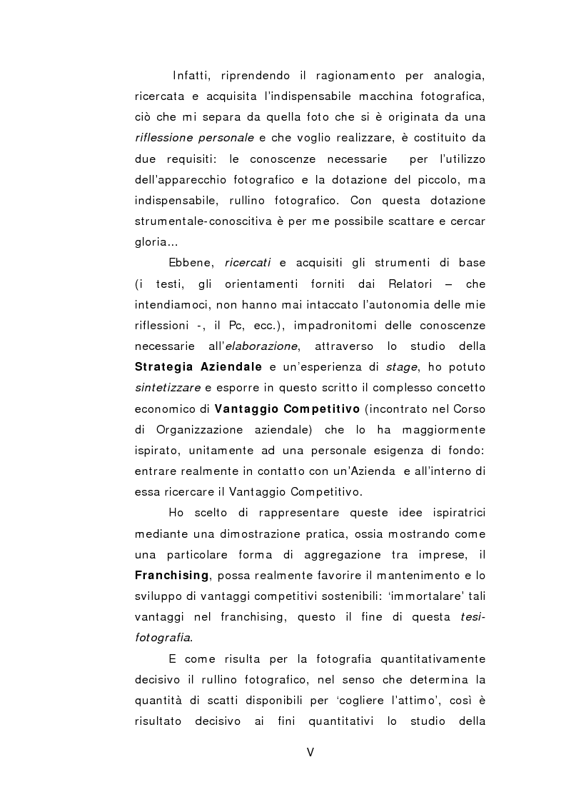 Anteprima della tesi: Il franchising come strategia di crescita esterna volta al mantenimento e allo sviluppo di vantaggi competitivi durevoli. Un caso concreto, Pagina 2