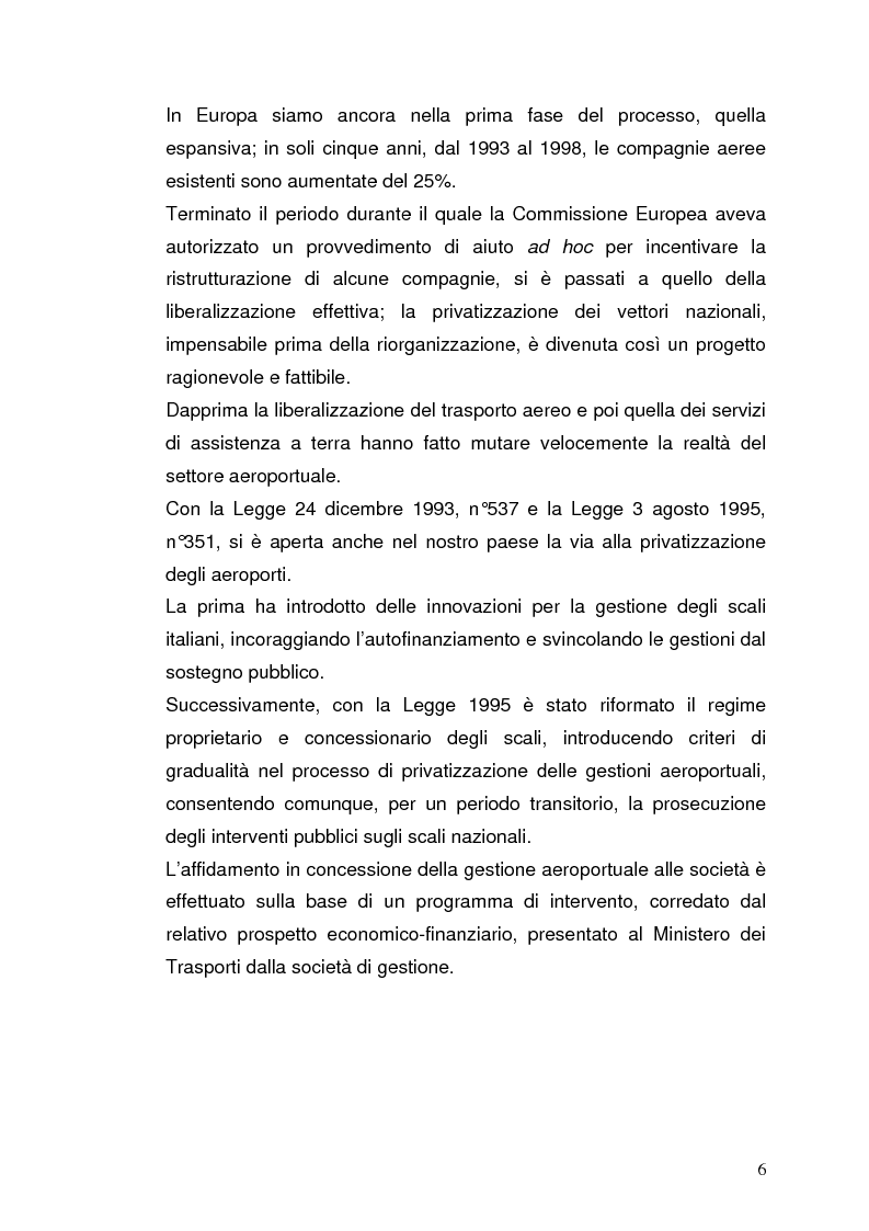 Anteprima della tesi: Strategie concorrenziali nell'handling aeroportuale: il caso Alitalia Airport, Pagina 10