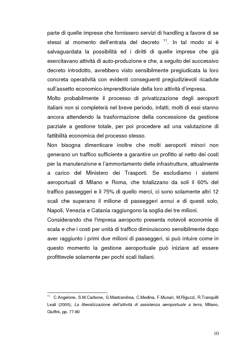 Anteprima della tesi: Strategie concorrenziali nell'handling aeroportuale: il caso Alitalia Airport, Pagina 14