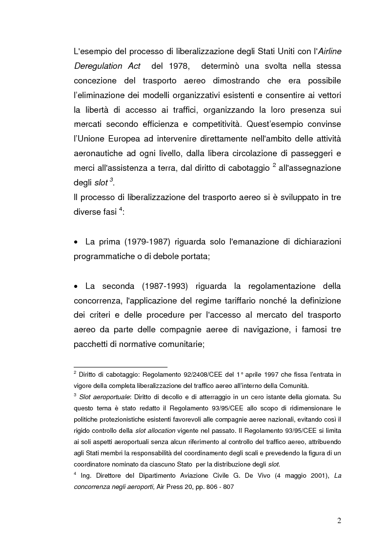 Anteprima della tesi: Strategie concorrenziali nell'handling aeroportuale: il caso Alitalia Airport, Pagina 6