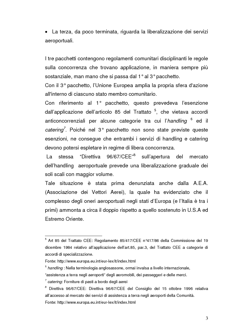Anteprima della tesi: Strategie concorrenziali nell'handling aeroportuale: il caso Alitalia Airport, Pagina 7