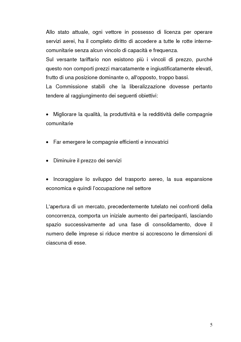 Anteprima della tesi: Strategie concorrenziali nell'handling aeroportuale: il caso Alitalia Airport, Pagina 9