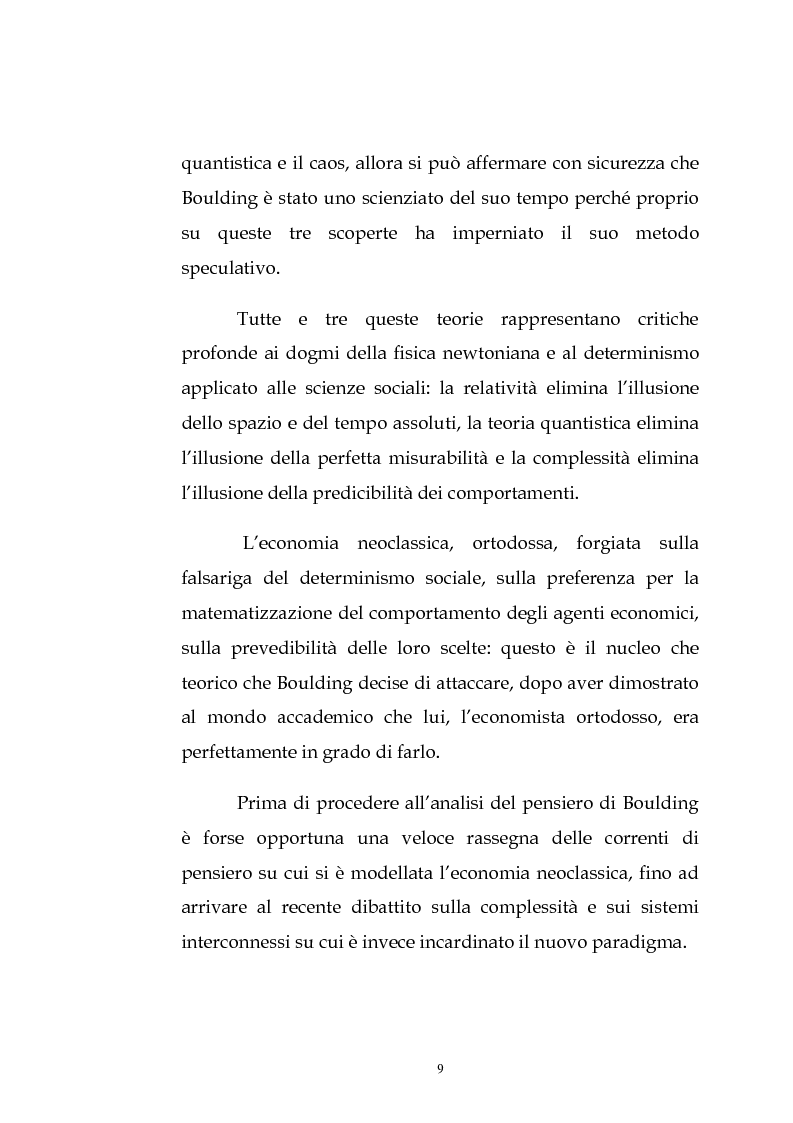 Anteprima della tesi: Kenneth Ewert Boulding e l'analisi economica del XX secolo: evoluzione, ordine, complessità, Pagina 4