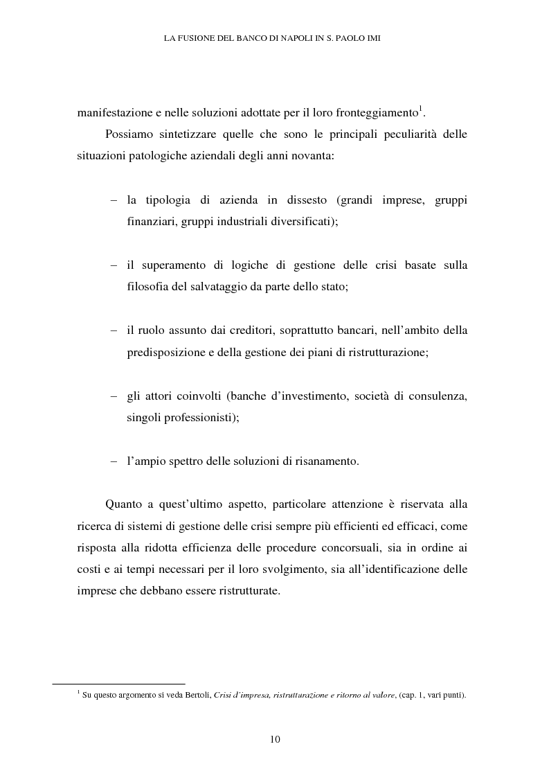Anteprima della tesi: Le crisi d'impresa e le problematiche di risanamento. Il tormentato processo di ristrutturazione del Banco di Napoli, Pagina 6