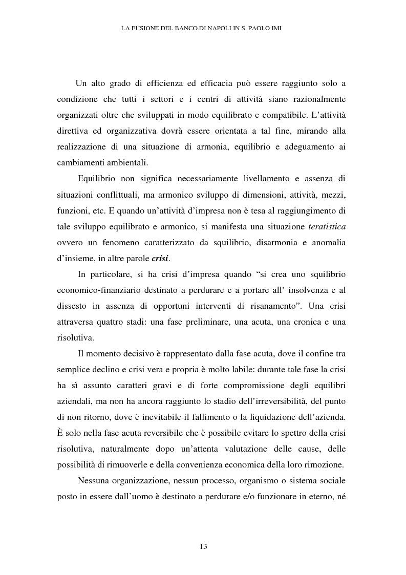 Anteprima della tesi: Le crisi d'impresa e le problematiche di risanamento. Il tormentato processo di ristrutturazione del Banco di Napoli, Pagina 9