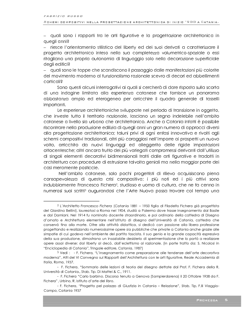 Anteprima della tesi: Schemi compositivi nella progettazione architettonica a Catania ad inizio '900, Pagina 2