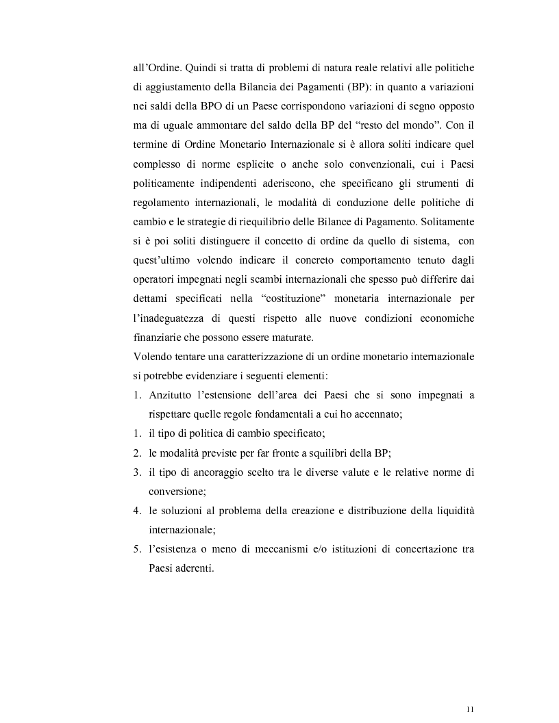 Anteprima della tesi: L'Unione Monetaria Europea e i sistemi di pagamento. Analisi giuridico-istituzionale., Pagina 11