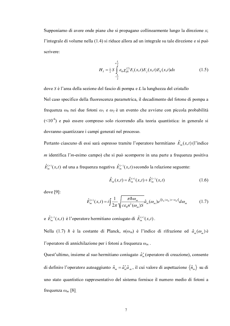 Anteprima della tesi: Studio di un dispositivo in guida d'onda a canale su substrato di niobato di litio periodicamente polarizzato per la generazione di fotoni quantisticamente correlati mediante fluorescenza parametrica, Pagina 10