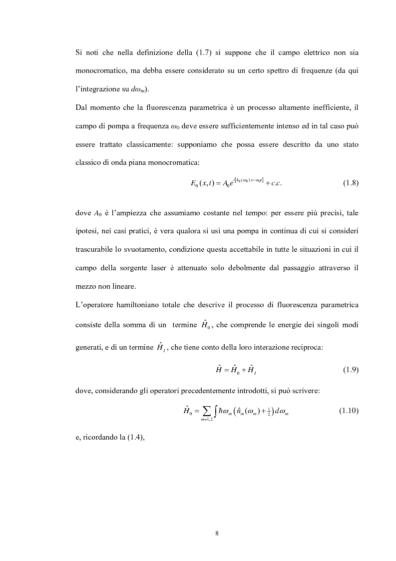 Anteprima della tesi: Studio di un dispositivo in guida d'onda a canale su substrato di niobato di litio periodicamente polarizzato per la generazione di fotoni quantisticamente correlati mediante fluorescenza parametrica, Pagina 11