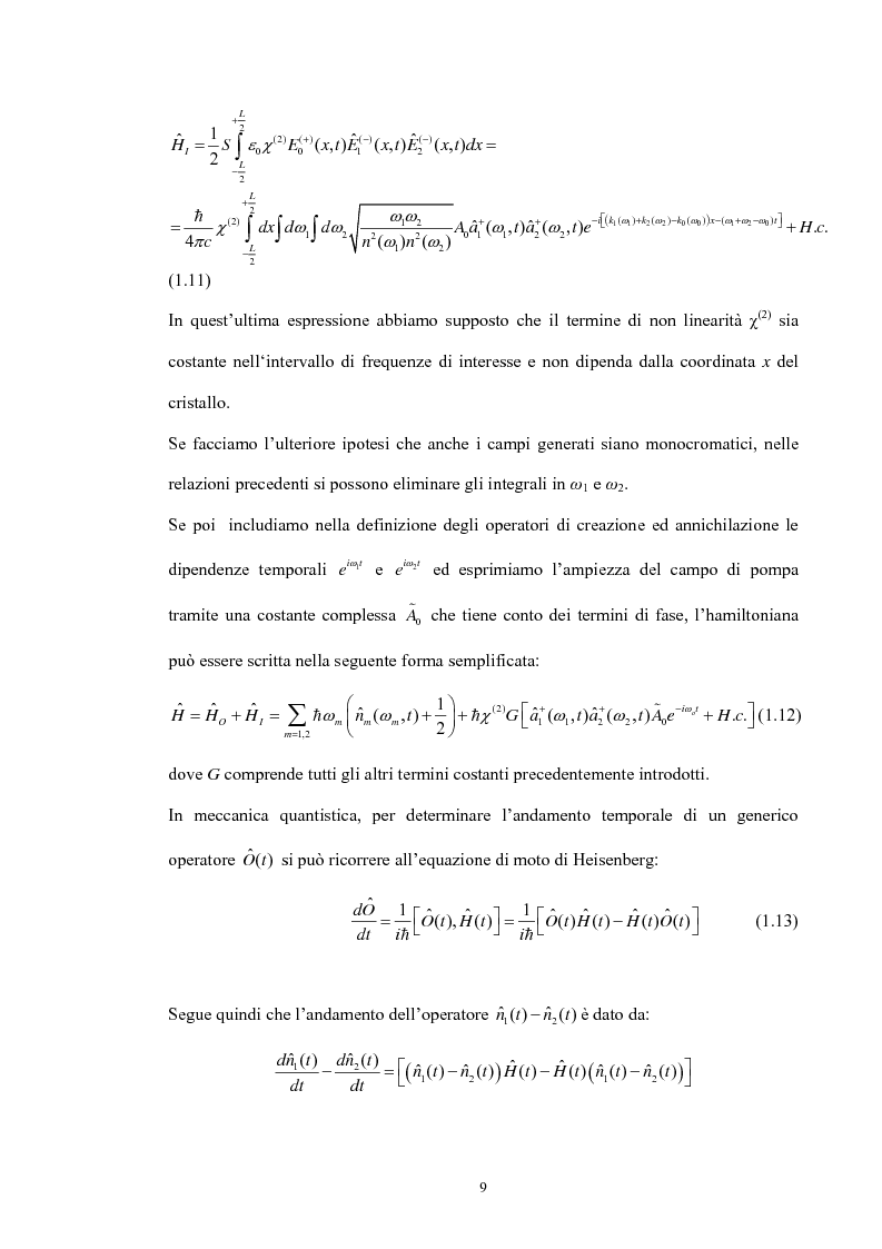 Anteprima della tesi: Studio di un dispositivo in guida d'onda a canale su substrato di niobato di litio periodicamente polarizzato per la generazione di fotoni quantisticamente correlati mediante fluorescenza parametrica, Pagina 12