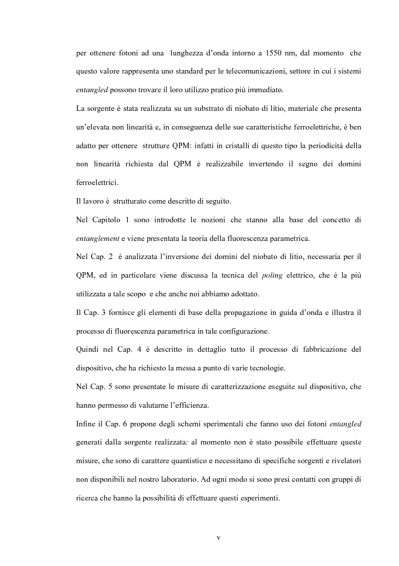 Anteprima della tesi: Studio di un dispositivo in guida d'onda a canale su substrato di niobato di litio periodicamente polarizzato per la generazione di fotoni quantisticamente correlati mediante fluorescenza parametrica, Pagina 3