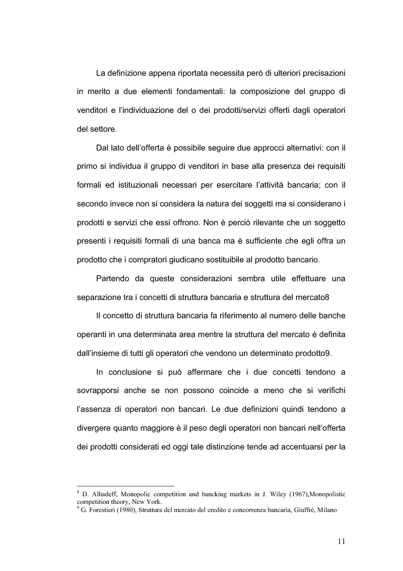 Anteprima della tesi: La concorrenza nel settore bancario, Pagina 8