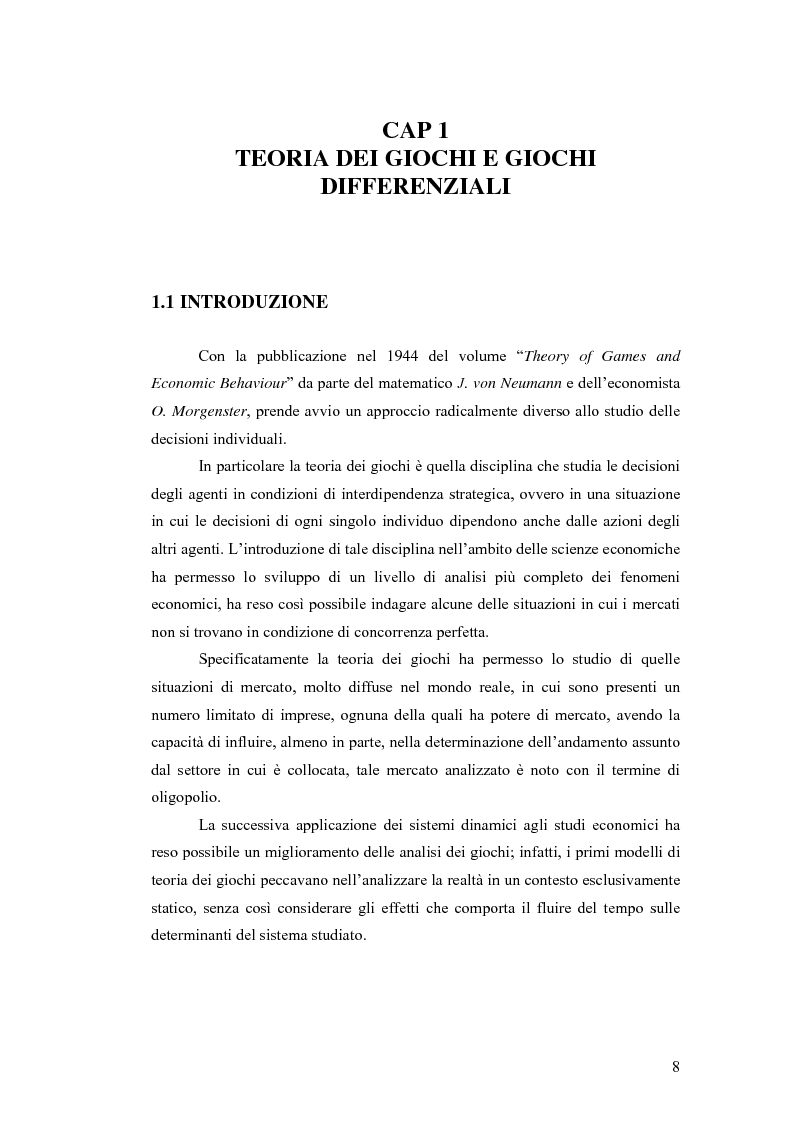 Anteprima della tesi: Giochi differenziali di economia aperta, Pagina 5