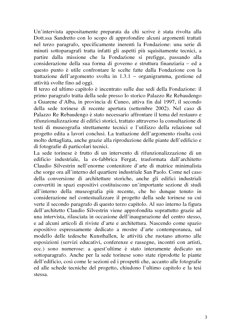 Anteprima della tesi: La Fondazione Sandretto Re Rebaudengo per l'arte: un esempio di museo d'arte contemporanea in Italia, Pagina 3