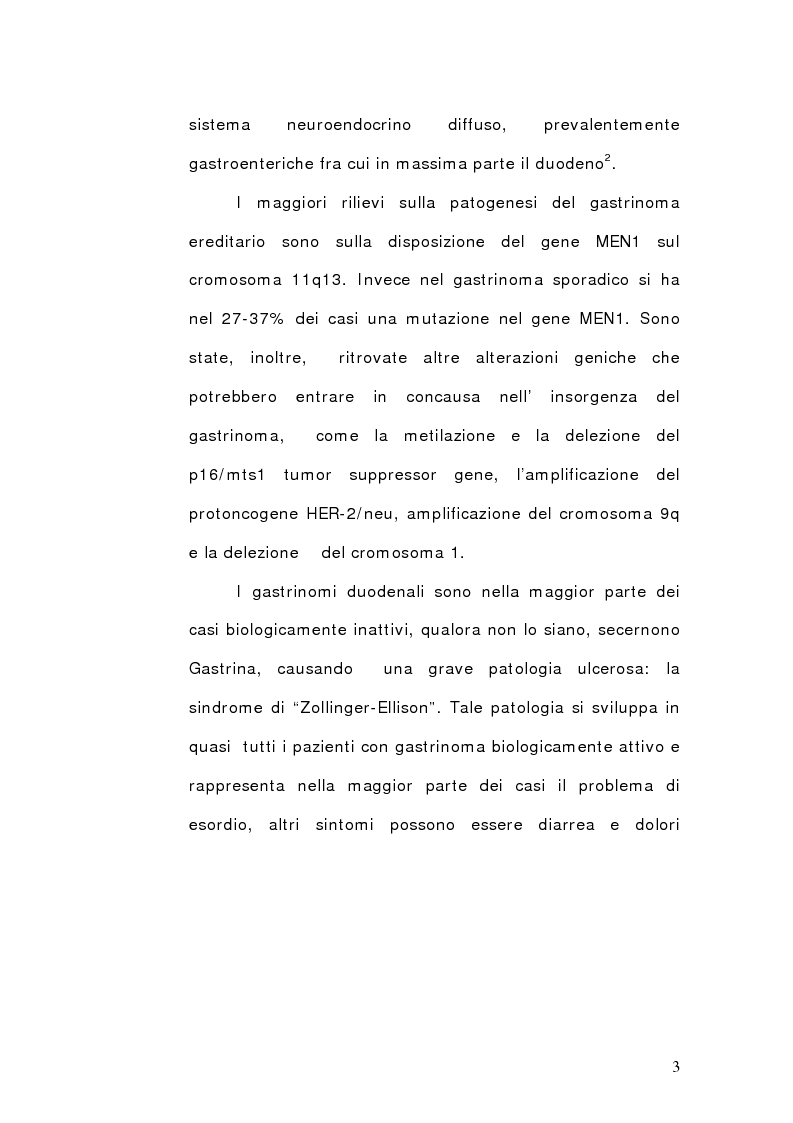 Anteprima della tesi: I gastrinomi duodenali: nuovo approccio diagnostico e terapeutico, Pagina 2