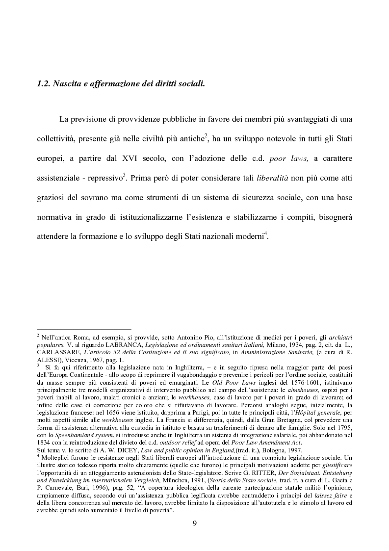 Anteprima della tesi: I diritti sociali nel settore sanitario, Pagina 5