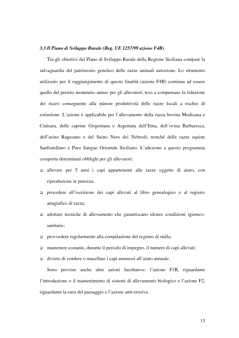 Anteprima della tesi: Aspetti economici della tutela delle razze zootecniche ragusane a rischio di estinzione, Pagina 13