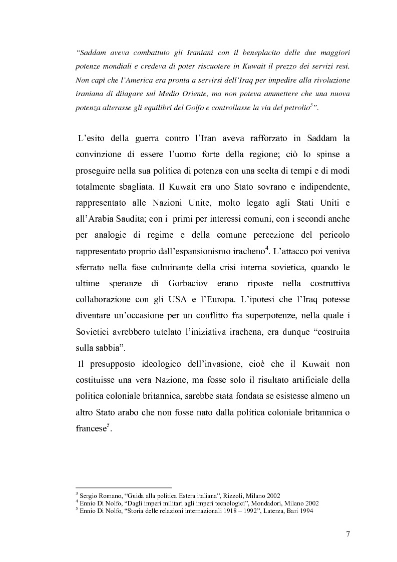 Anteprima della tesi: Il governo e i partiti italiani di fronte alla guerra del Golfo, Pagina 5