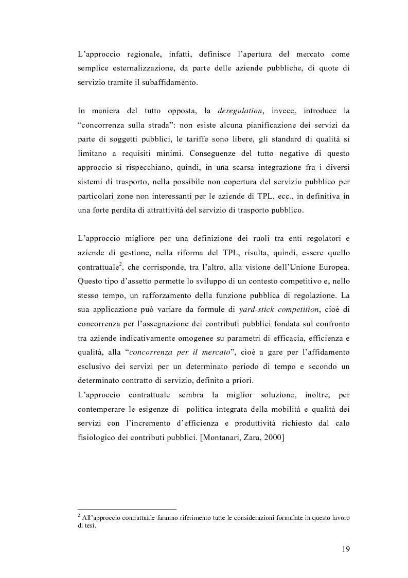 Anteprima della tesi: Liberalizzazione del mercato e cambiamento strategico ed organizzativo nel settore del trasporto pubblico locale, Pagina 14