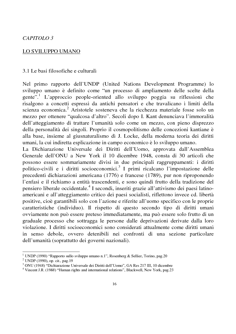Estratto dalla tesi: Lo sviluppo umano sostenibile: concetti, metodologie, trattazione statistica e connessioni con l'evoluzione dell'economia internazionale