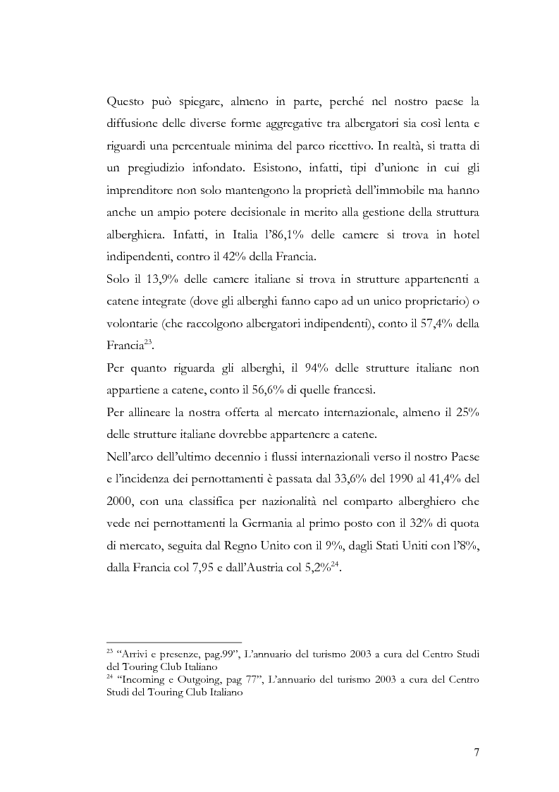Anteprima della tesi: Il franchising nel turismo ed in particolare nel settore alberghiero: strategie aziendali e politiche di incentivazione, Pagina 11