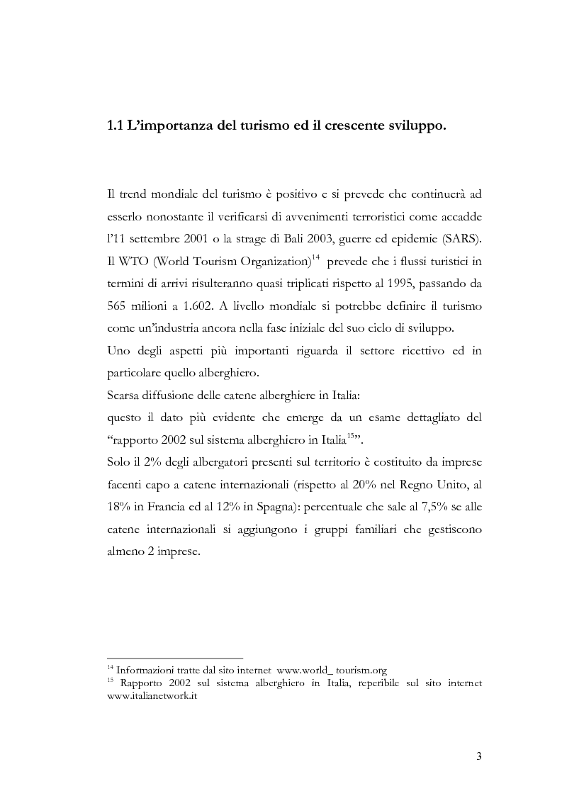 Anteprima della tesi: Il franchising nel turismo ed in particolare nel settore alberghiero: strategie aziendali e politiche di incentivazione, Pagina 7