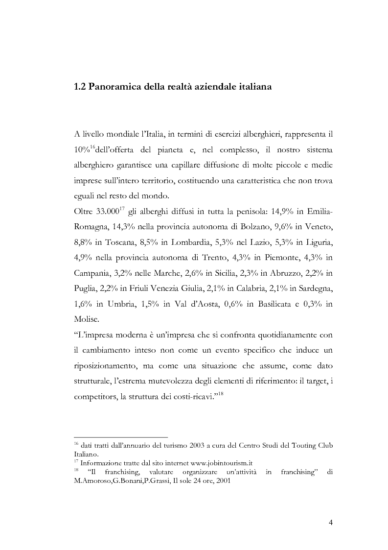 Anteprima della tesi: Il franchising nel turismo ed in particolare nel settore alberghiero: strategie aziendali e politiche di incentivazione, Pagina 8