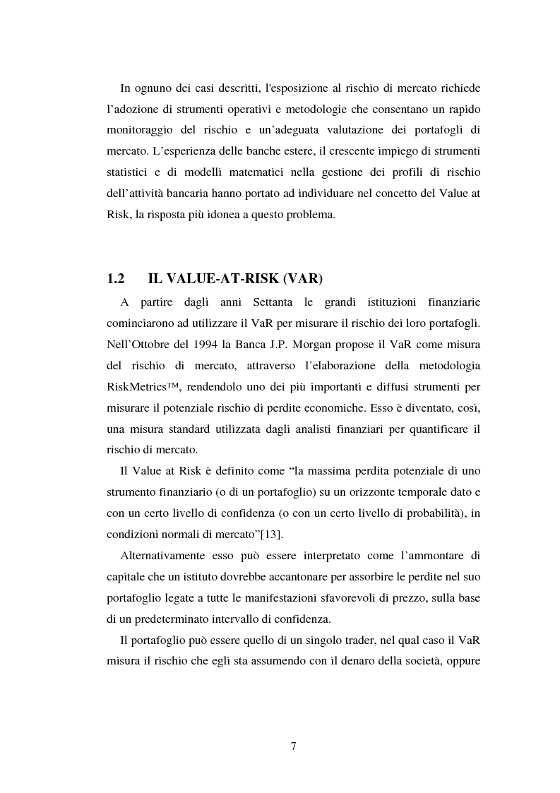 Anteprima della tesi: Metodi di simulazione storica per il calcolo del KiloVaR, Pagina 12